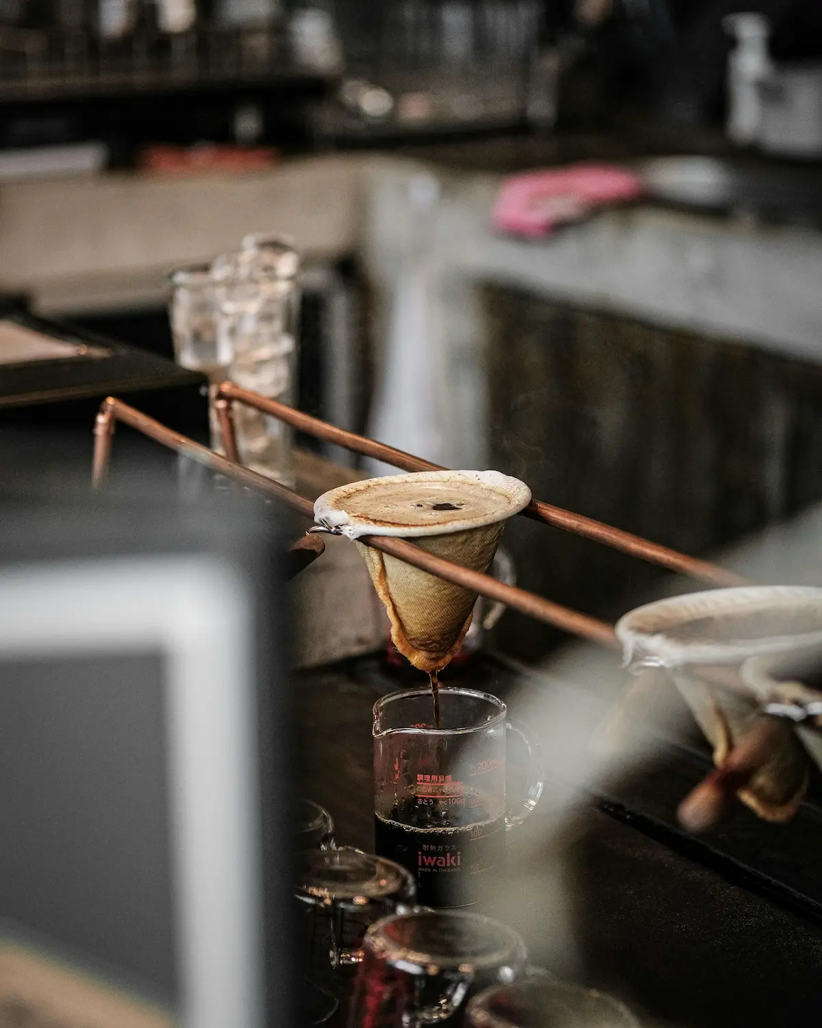 Pour over coffee being brewed